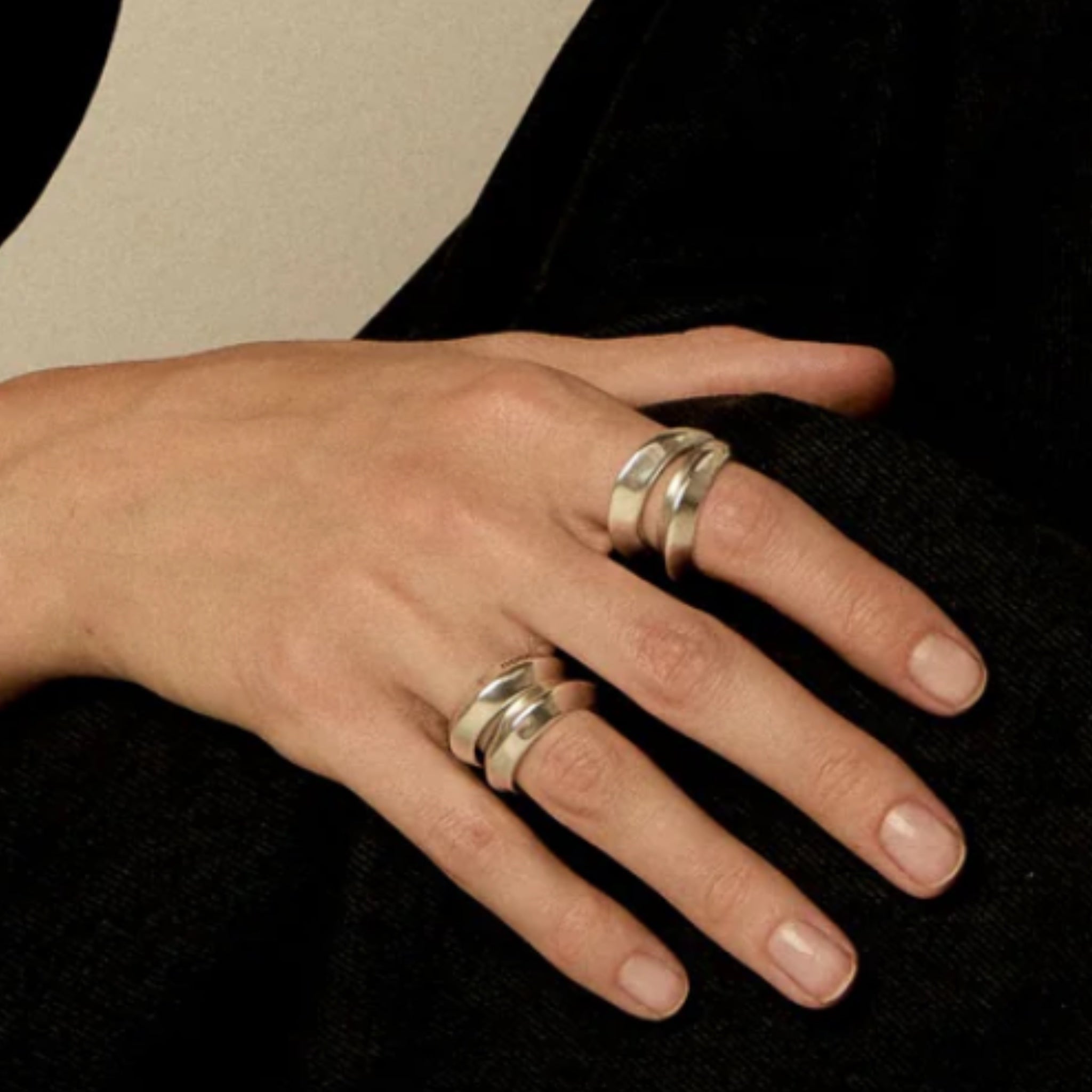 Sortija Doble Plata - Piedra de Toque