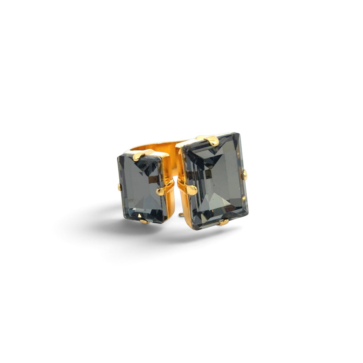 Sortija Dos Rectángulos Diamante Negro - Piedra de Toque