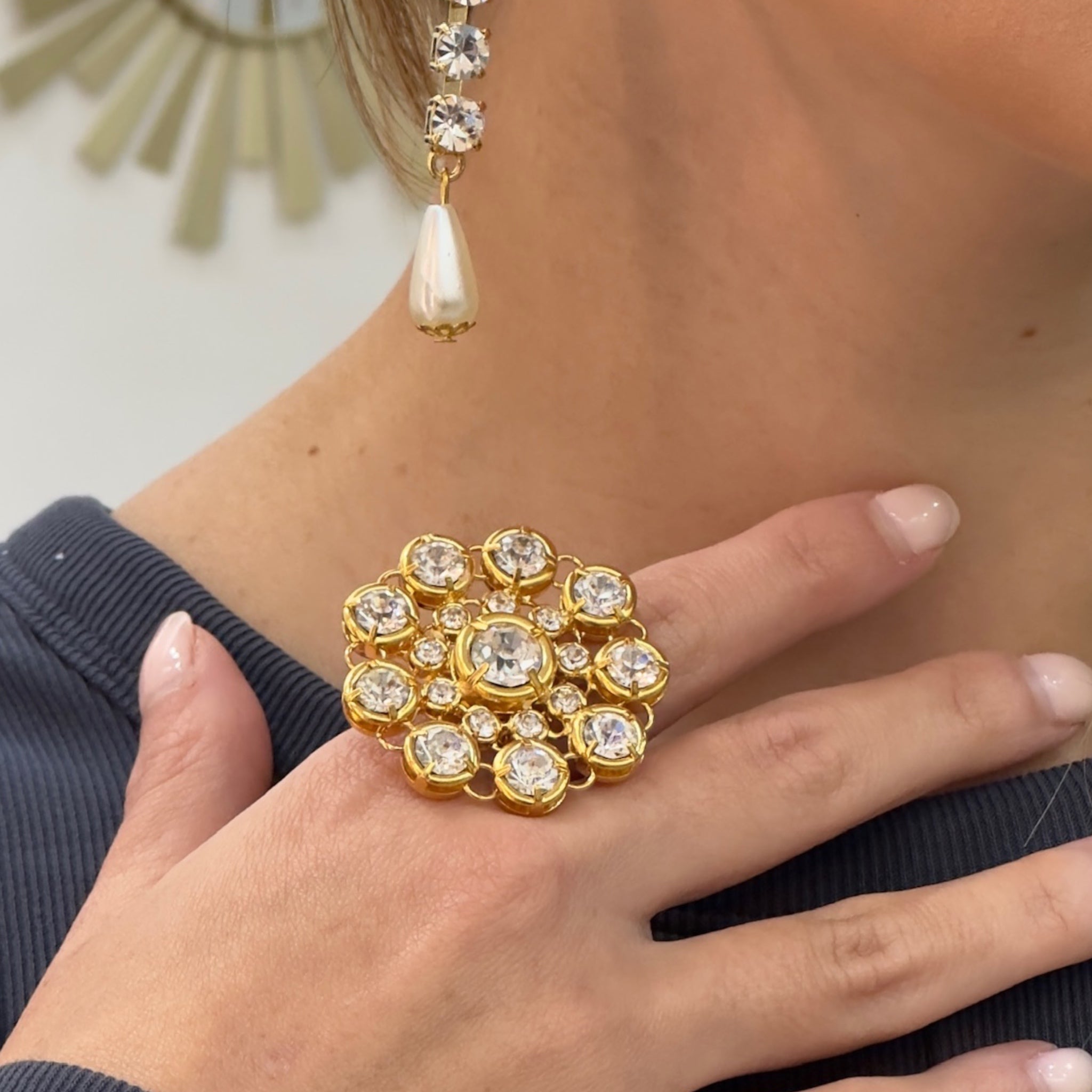 Sortija Flor de Cristales - Piedra de Toque