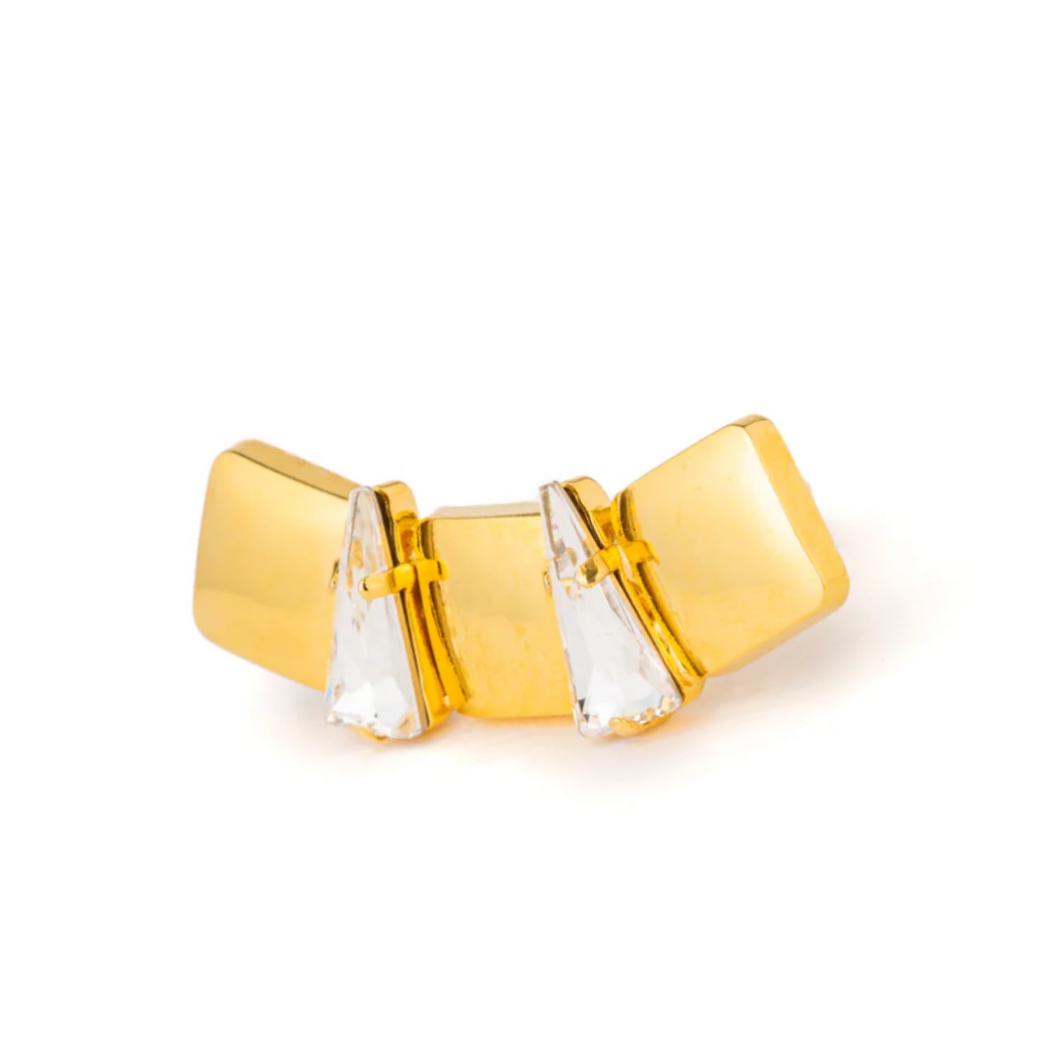 Sortija Geométrica con Cristales - Piedra de Toque