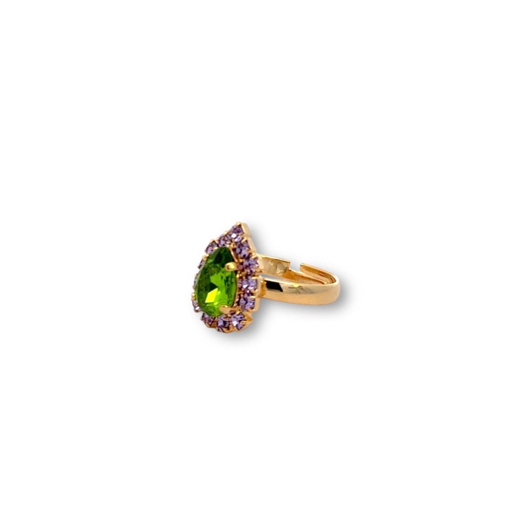 Sortija Gota Peridot y Violeta - Piedra de Toque