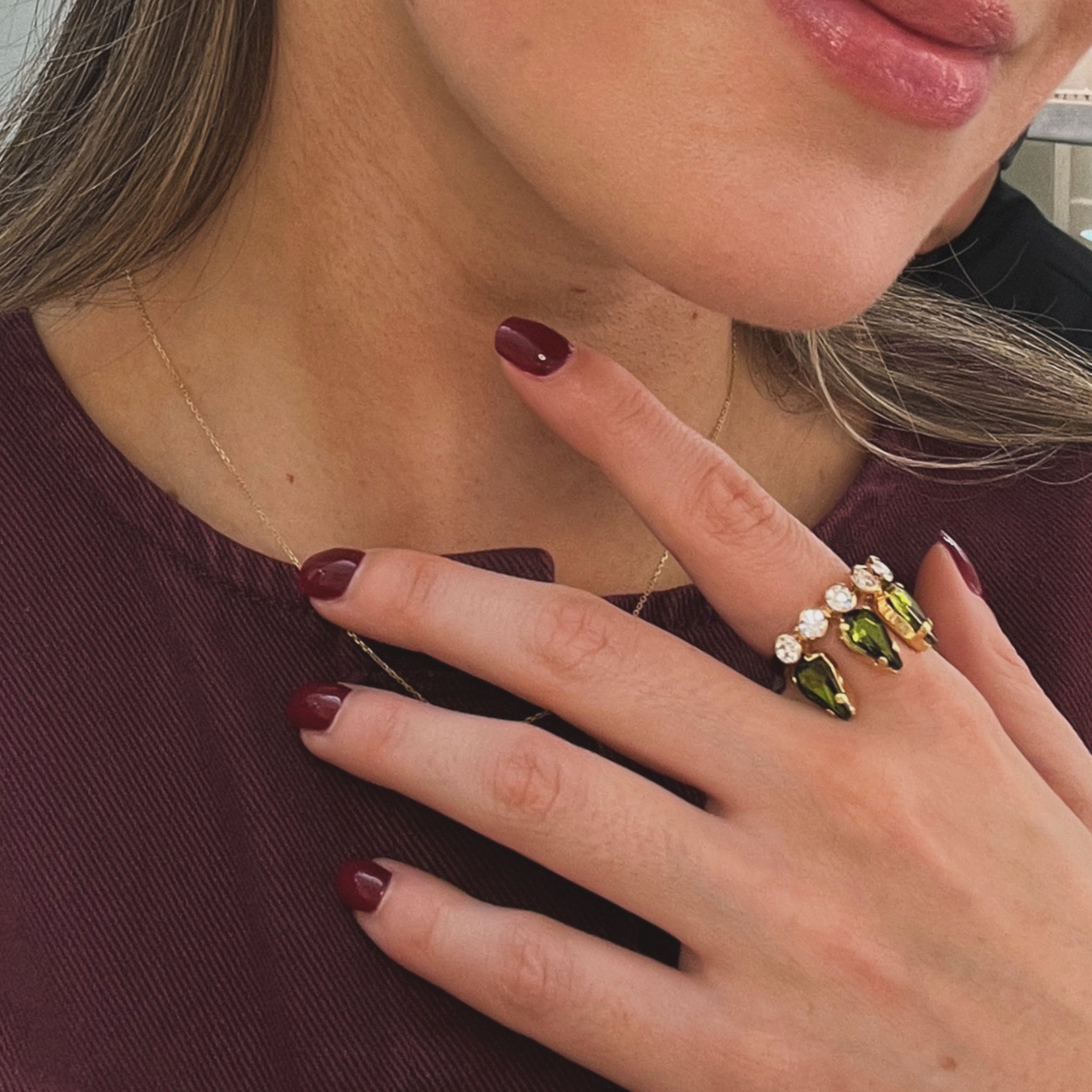 Sortija Gotas Oliva - Piedra de Toque