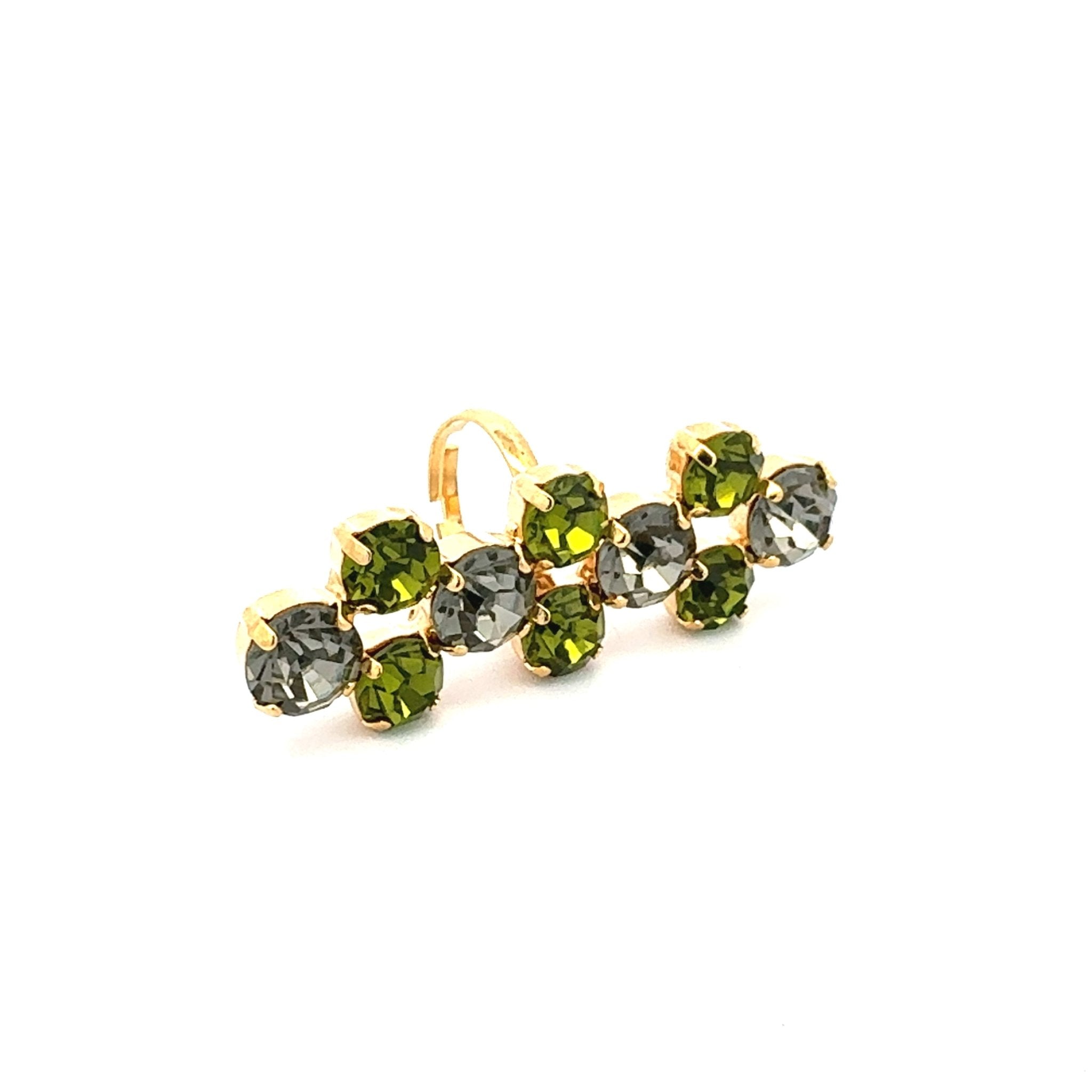 Sortija Larga Oliva y Diamante Negro - Piedra de Toque