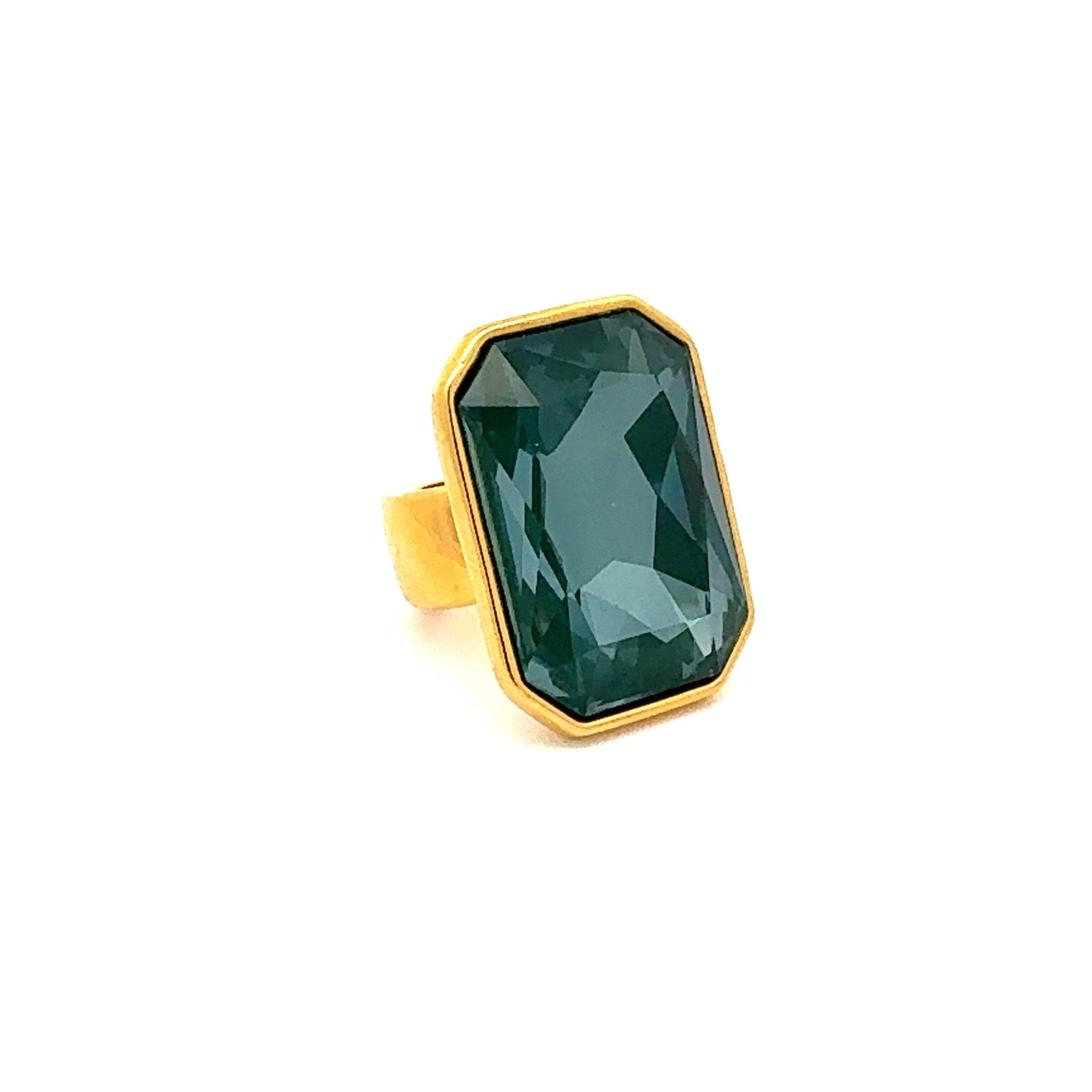 Sortija Rectangular Verde - Piedra de Toque