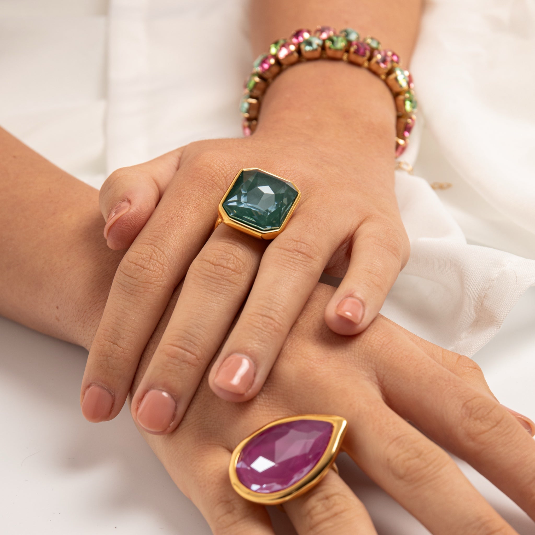 Sortija Rectangular Verde - Piedra de Toque