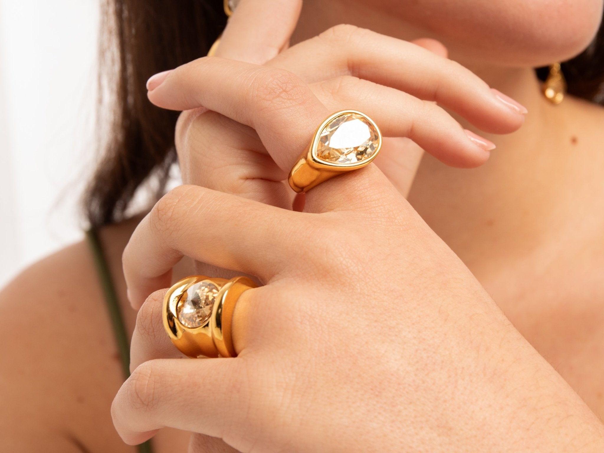 Sortija Redonda Blanca - Piedra de Toque