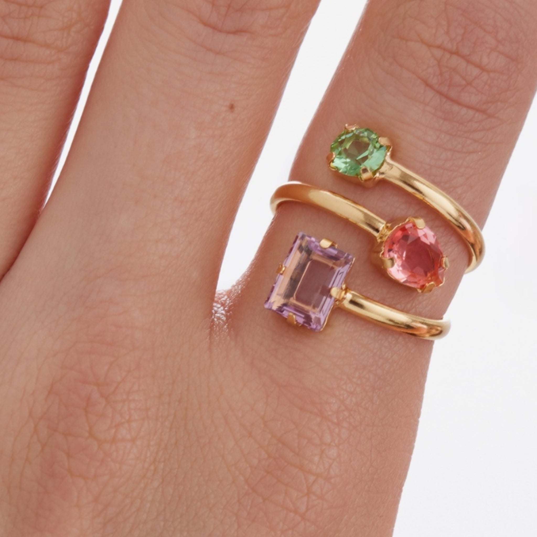 Sortija Triple Multicolor - Piedra de Toque