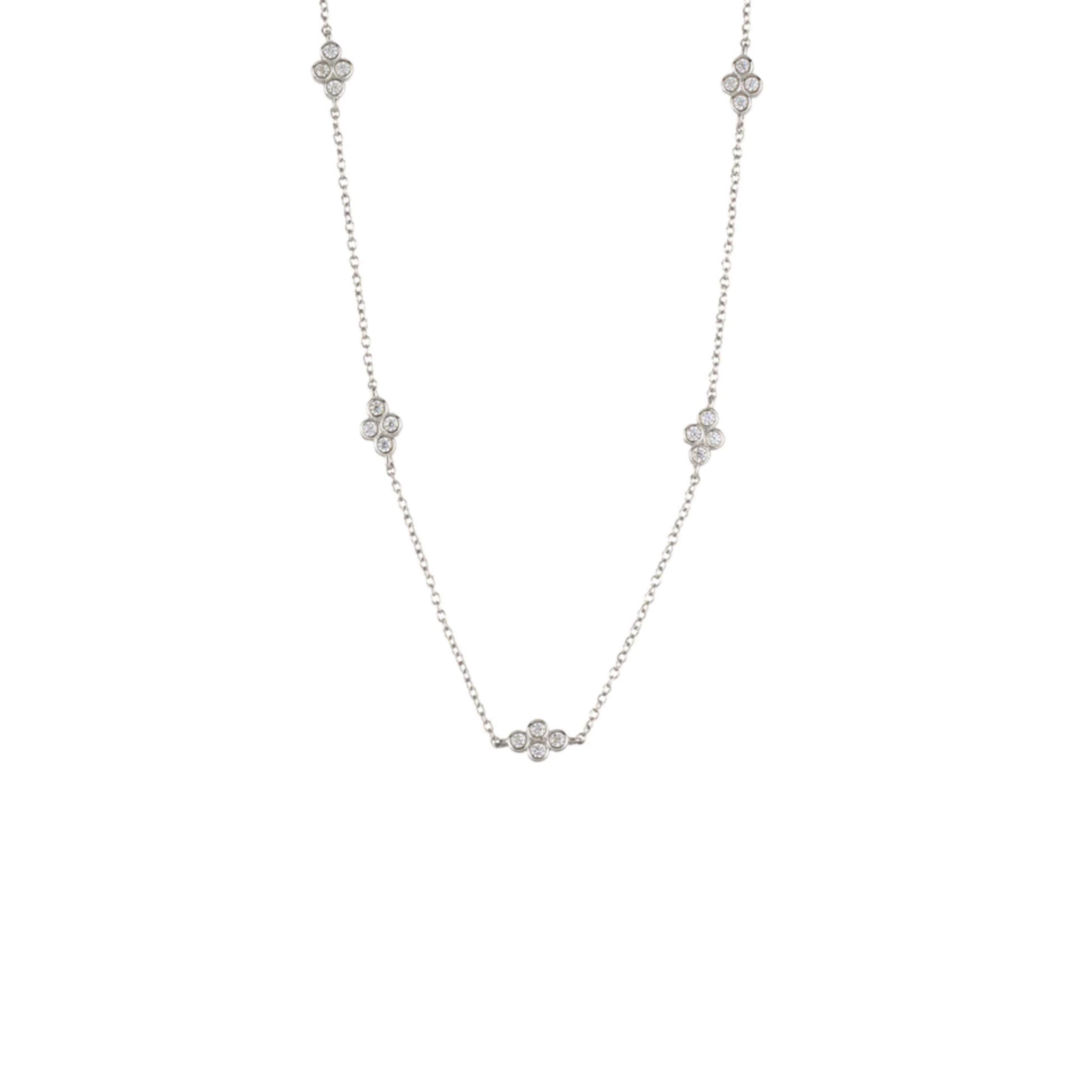 Collar Cinco Flores Plata - Piedra de Toque