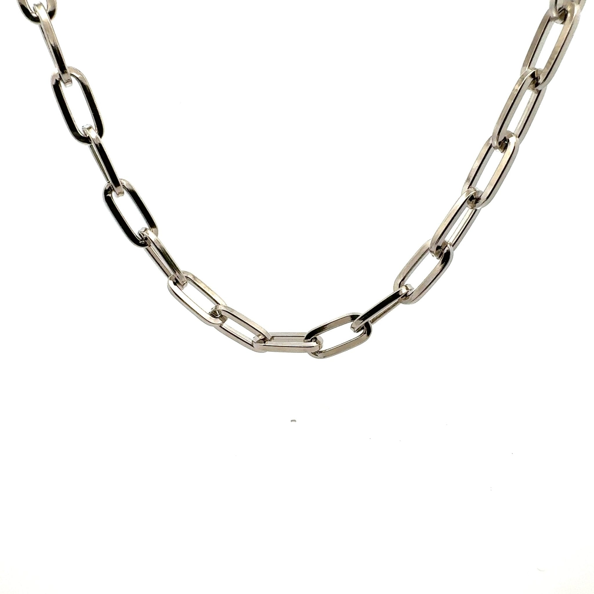 Collar Eslabones Alargados Plata - Piedra de Toque