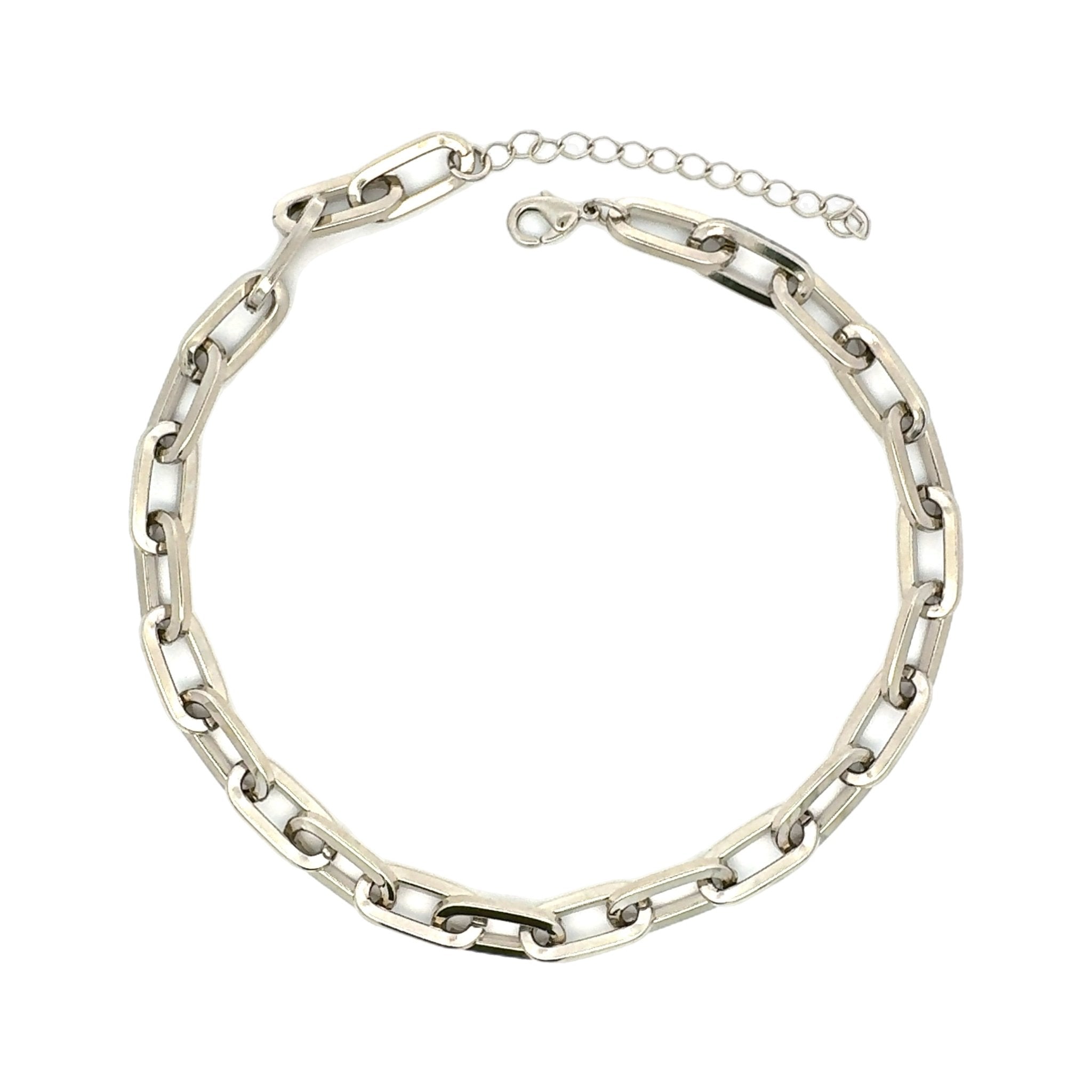 Collar Eslabones Alargados Plata - Piedra de Toque