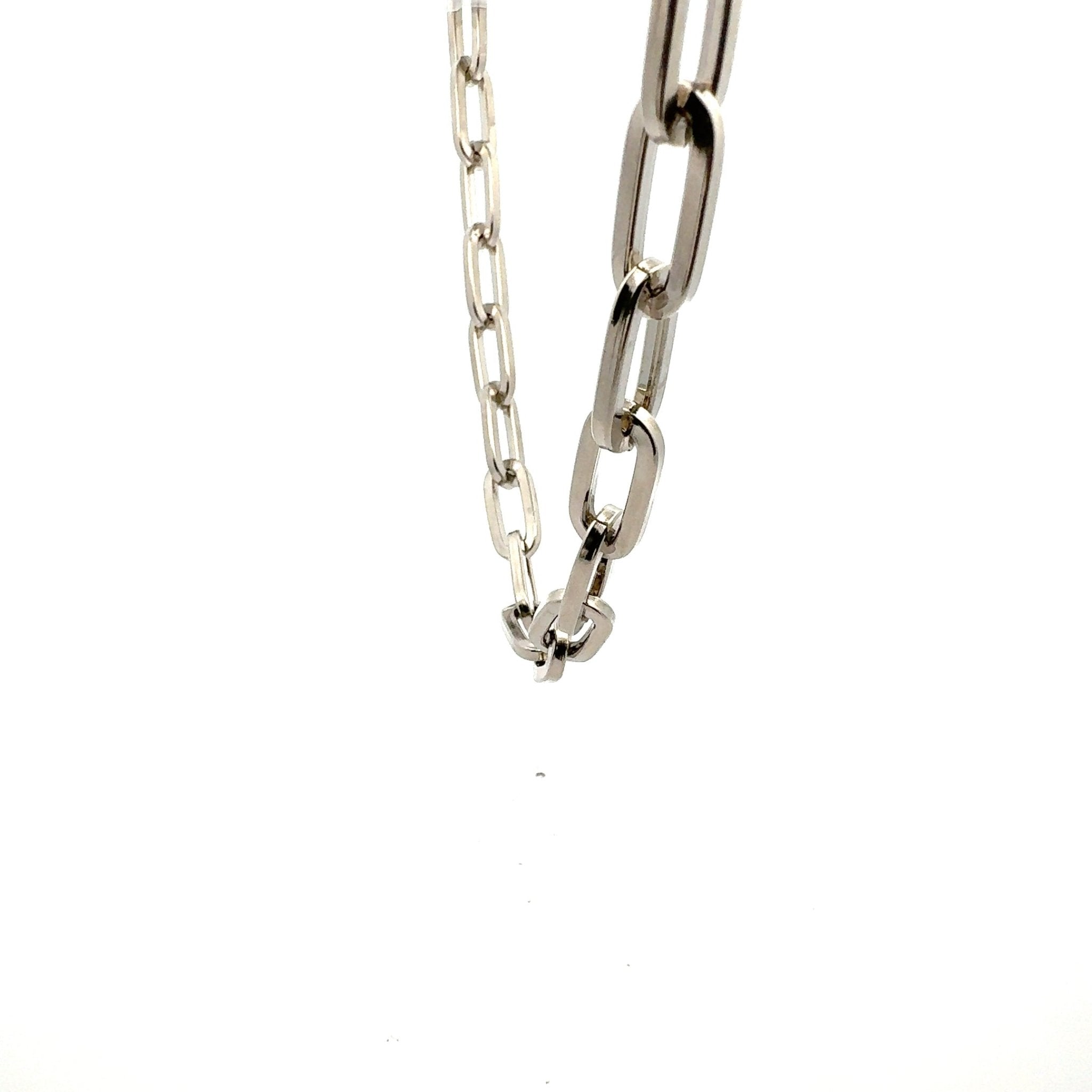 Collar Eslabones Alargados Plata - Piedra de Toque