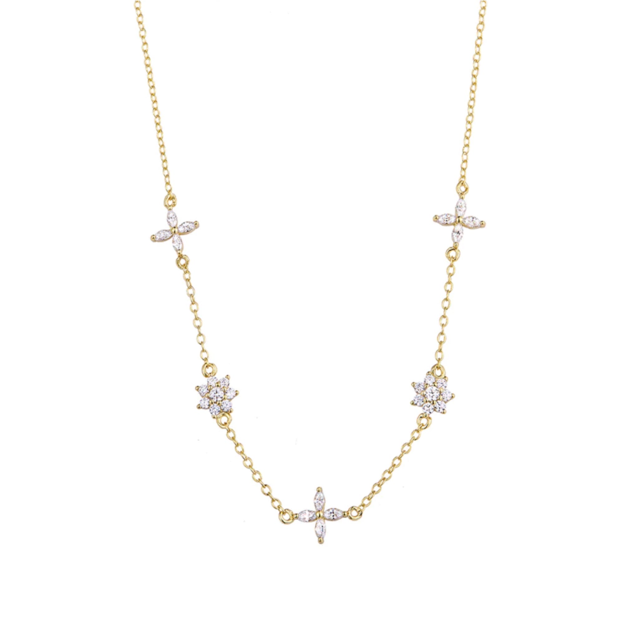 Collar Flores Oro - Piedra de Toque