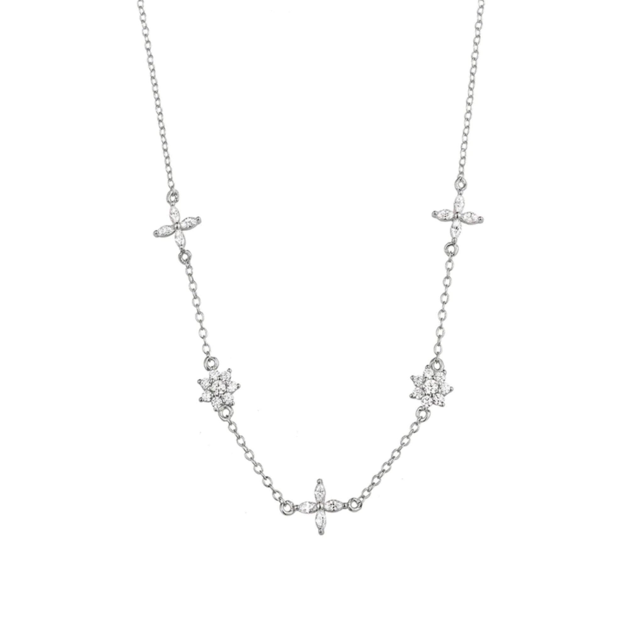 Collar Flores Plata - Piedra de Toque