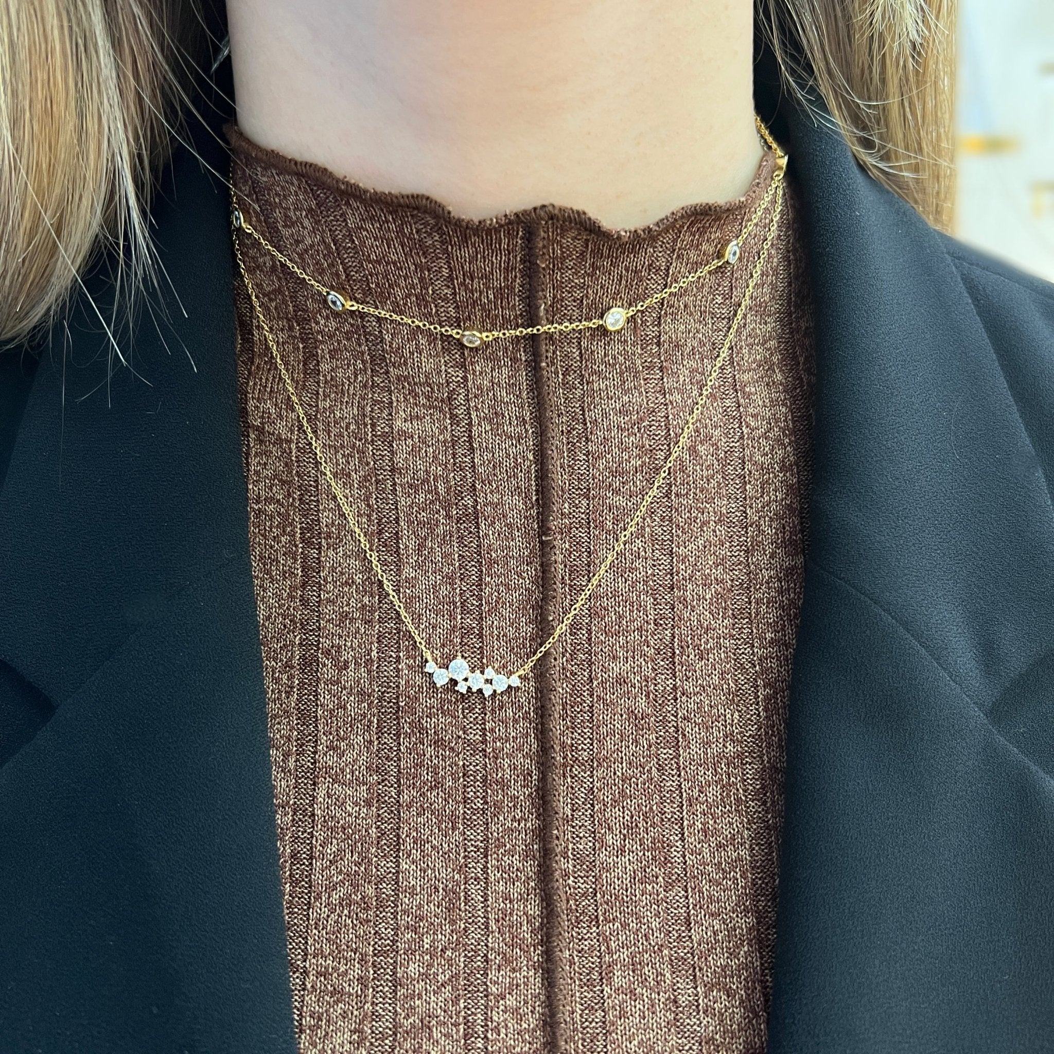 Collar Plata Flores de Circonitas - Piedra de Toque