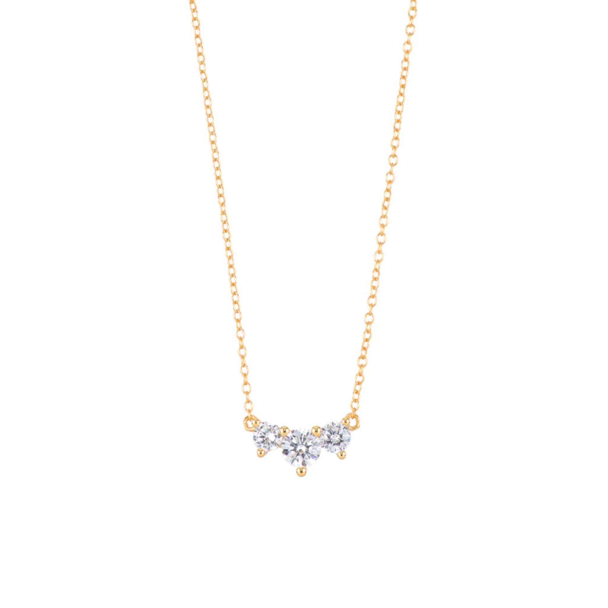 Collar Triple Circonitas Oro - Piedra de Toque