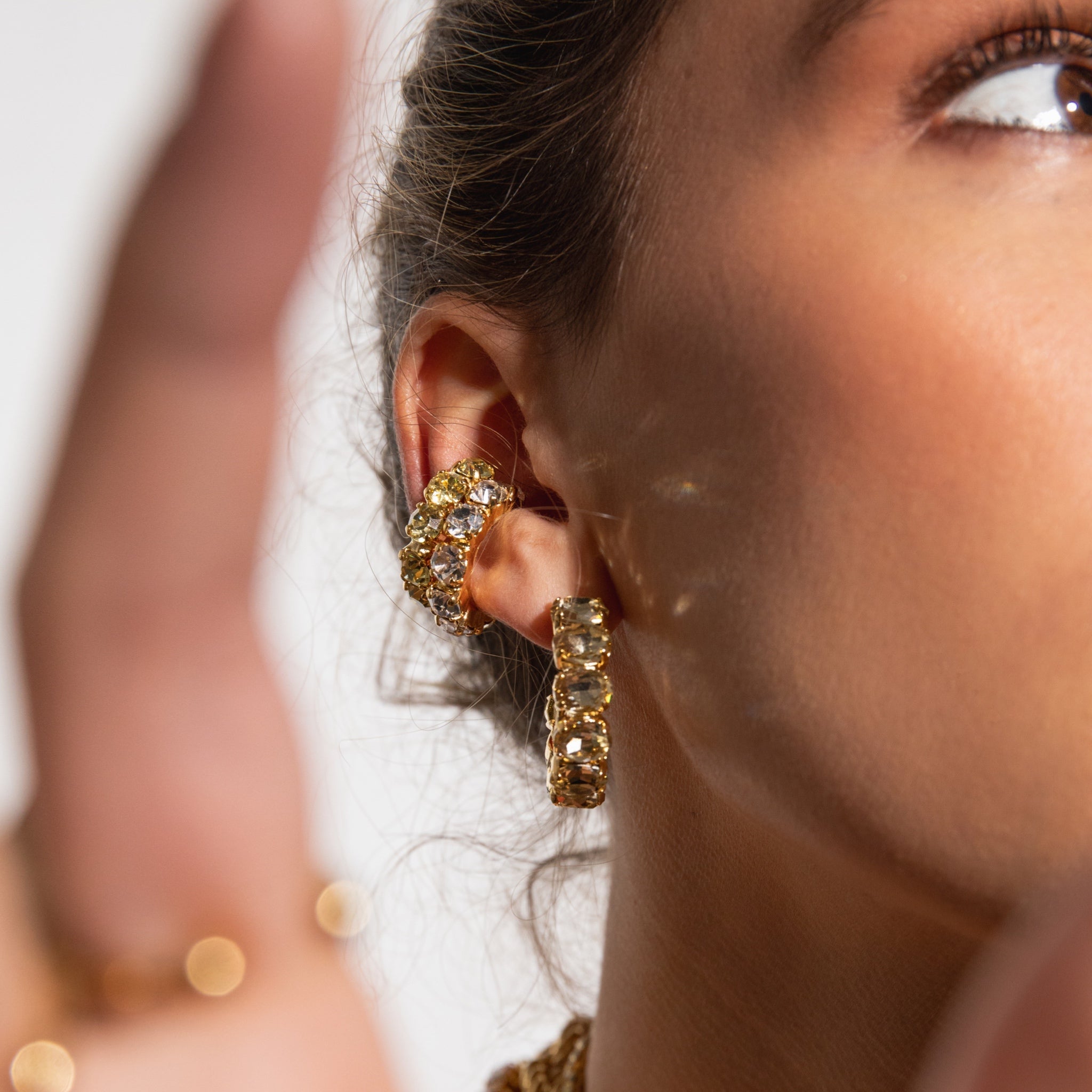 Ear Cuff Cristal Blanco - Piedra de Toque