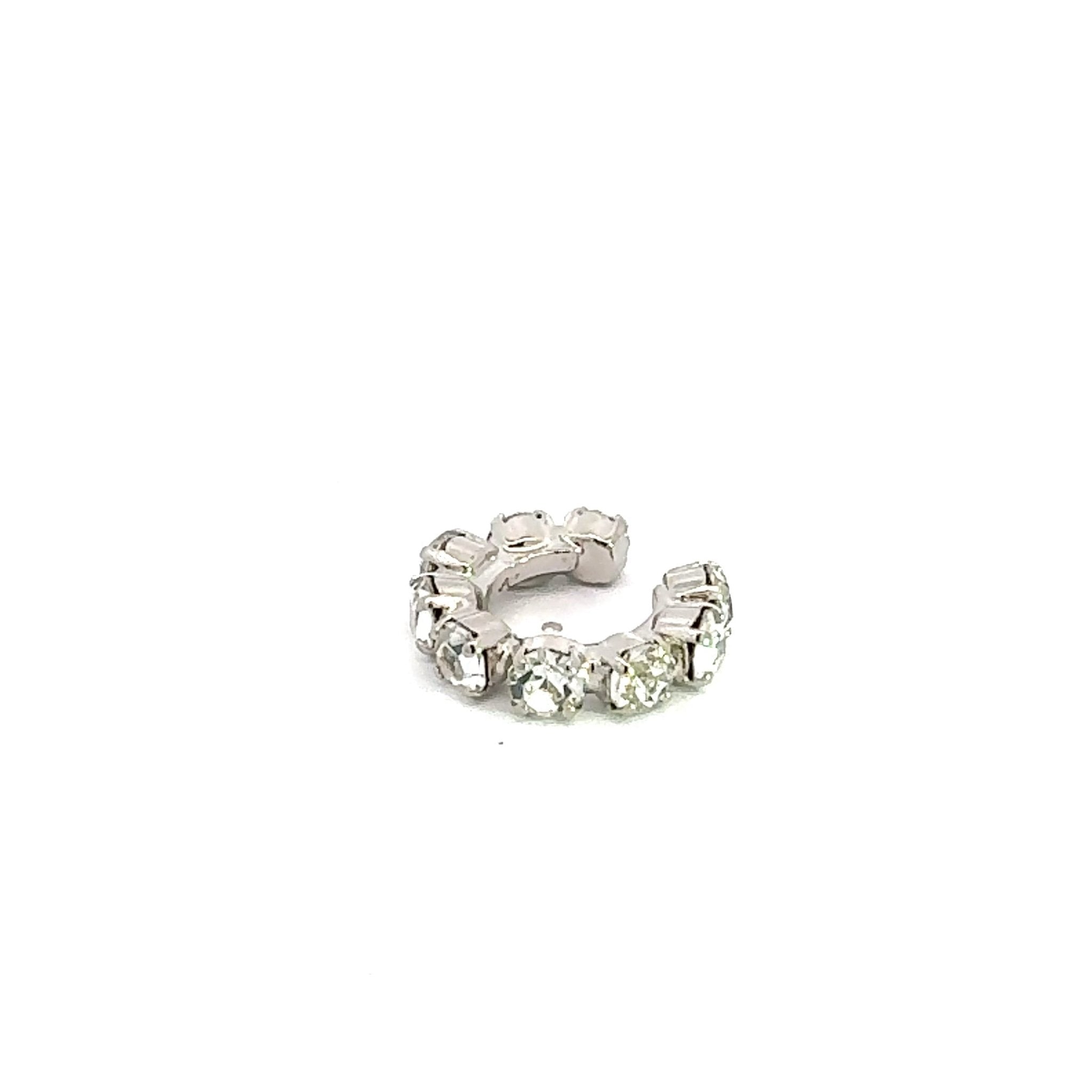 Ear Cuff Cristal Blanco Plata - Piedra de Toque