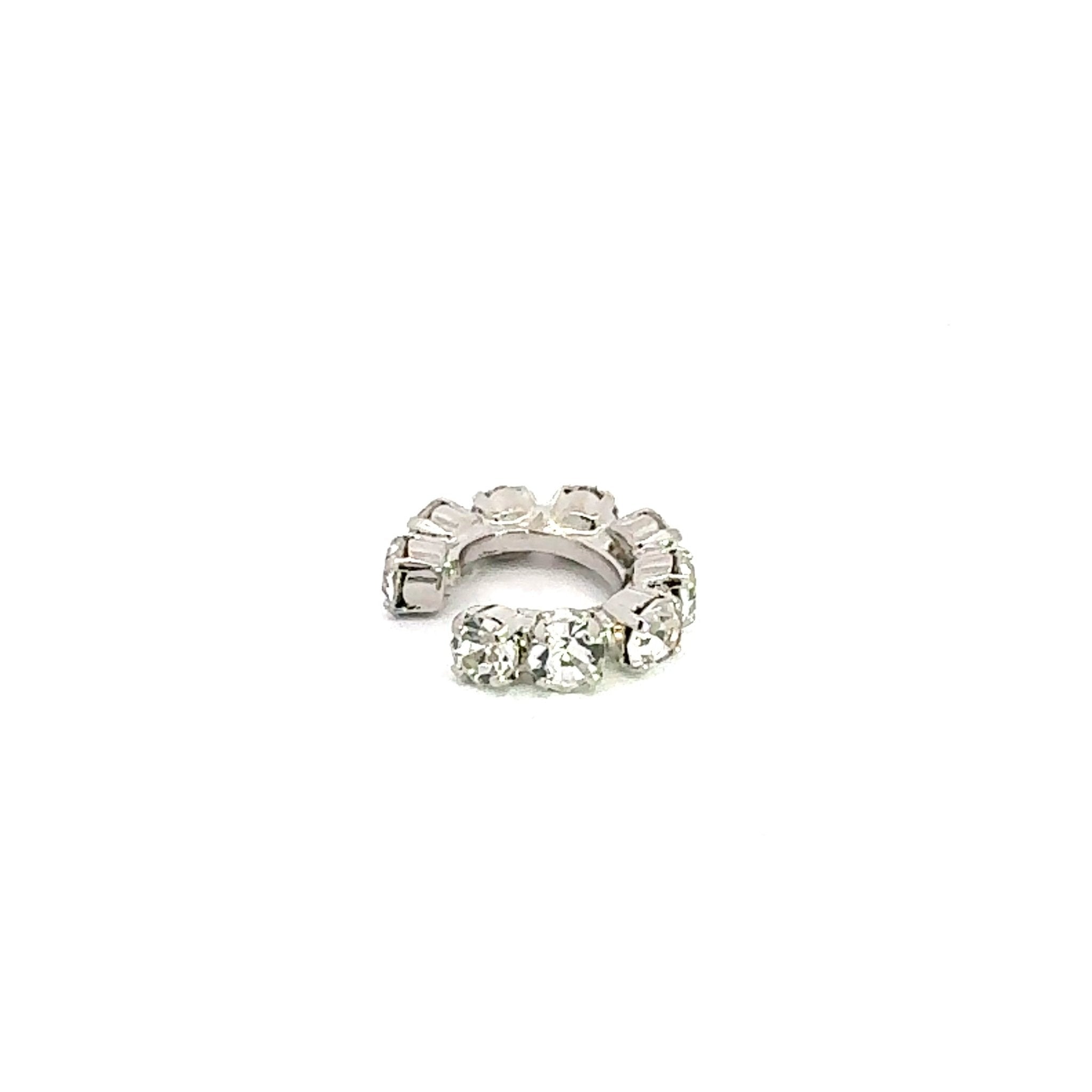 Ear Cuff Cristal Blanco Plata - Piedra de Toque