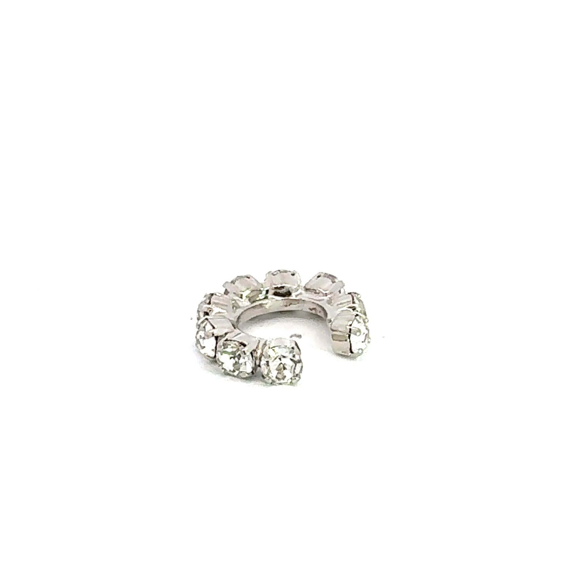 Ear Cuff Cristal Blanco Plata - Piedra de Toque