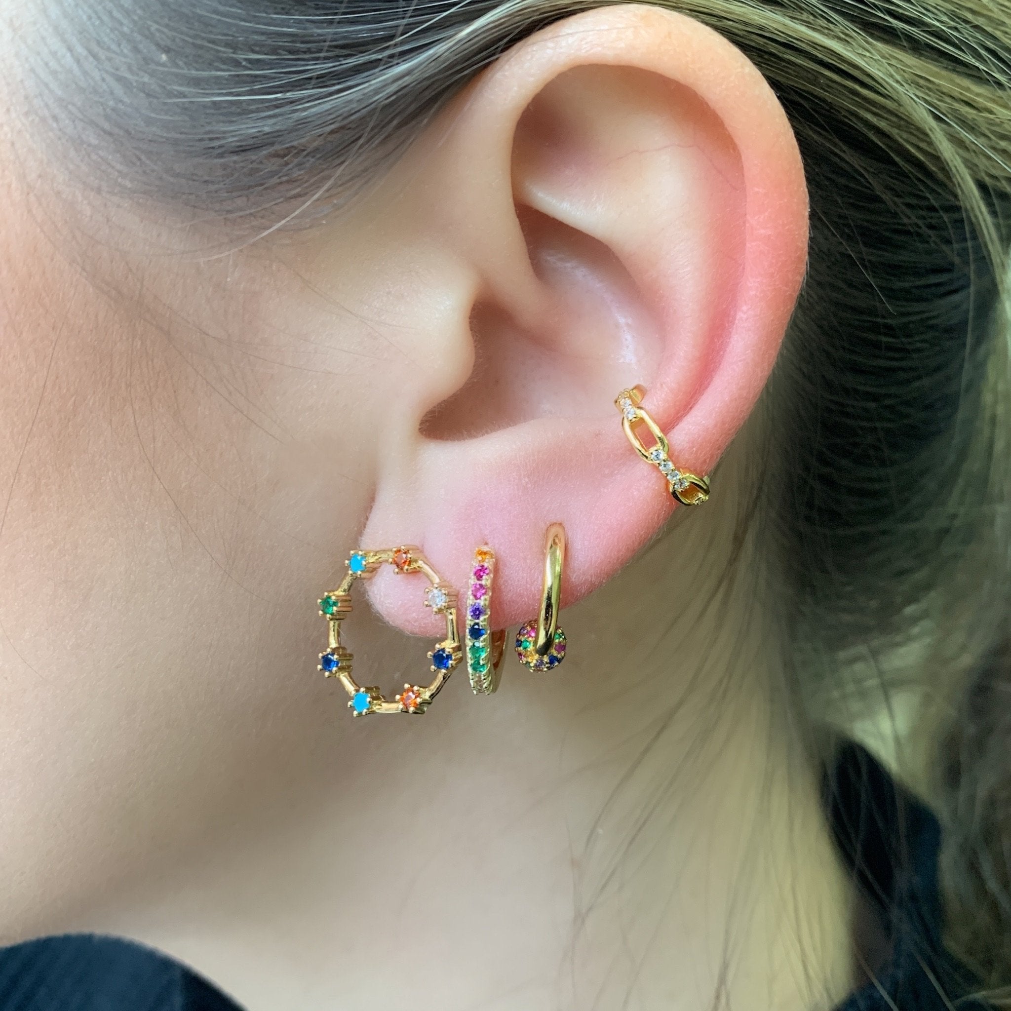 Ear Cuff Eslabón - Piedra de Toque