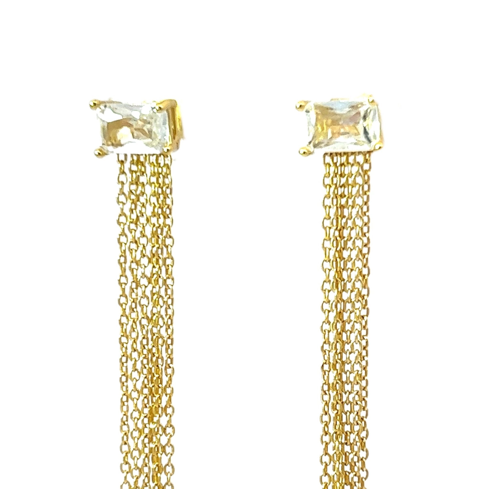 Pendientes Circón y Cadenas - Piedra de Toque