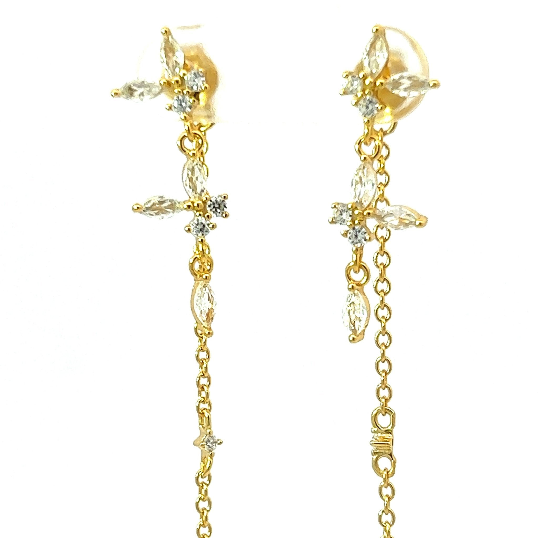 Pendientes Dobles Flores - Piedra de Toque