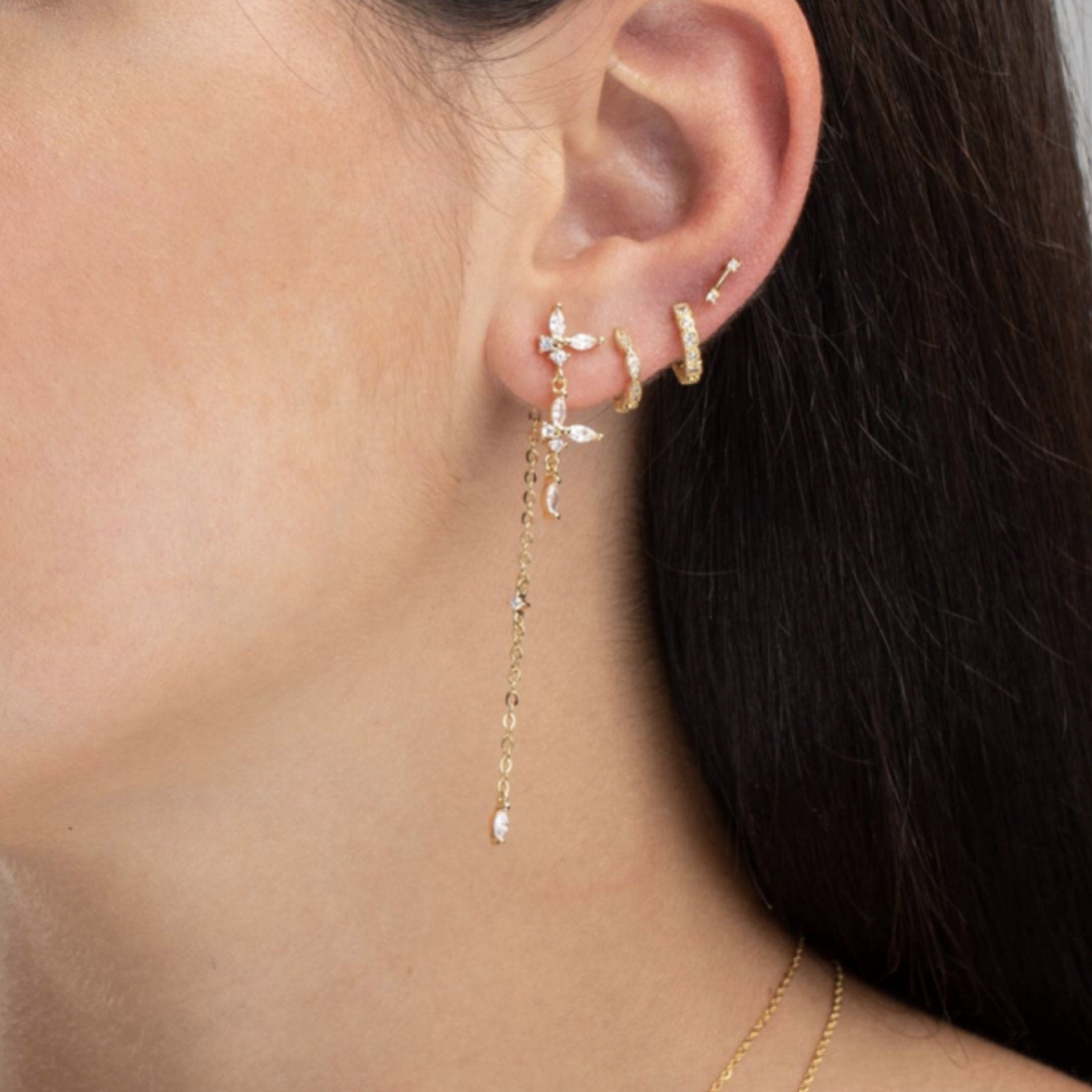 Pendientes Dobles Flores - Piedra de Toque