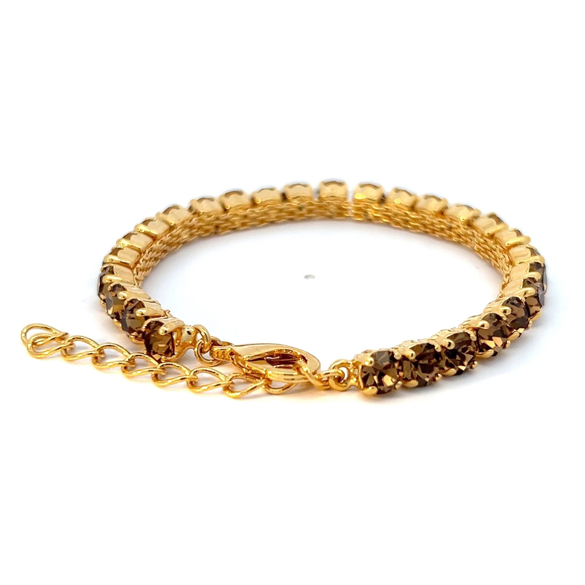 Pulsera Tenis Cristal Topacio Ahumado - Piedra de Toque