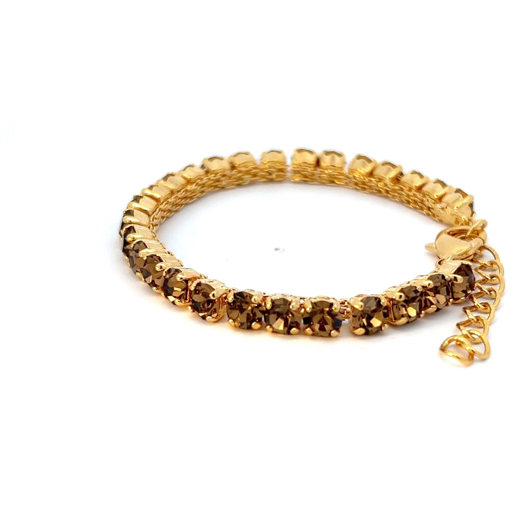 Pulsera Tenis Cristal Topacio Ahumado - Piedra de Toque