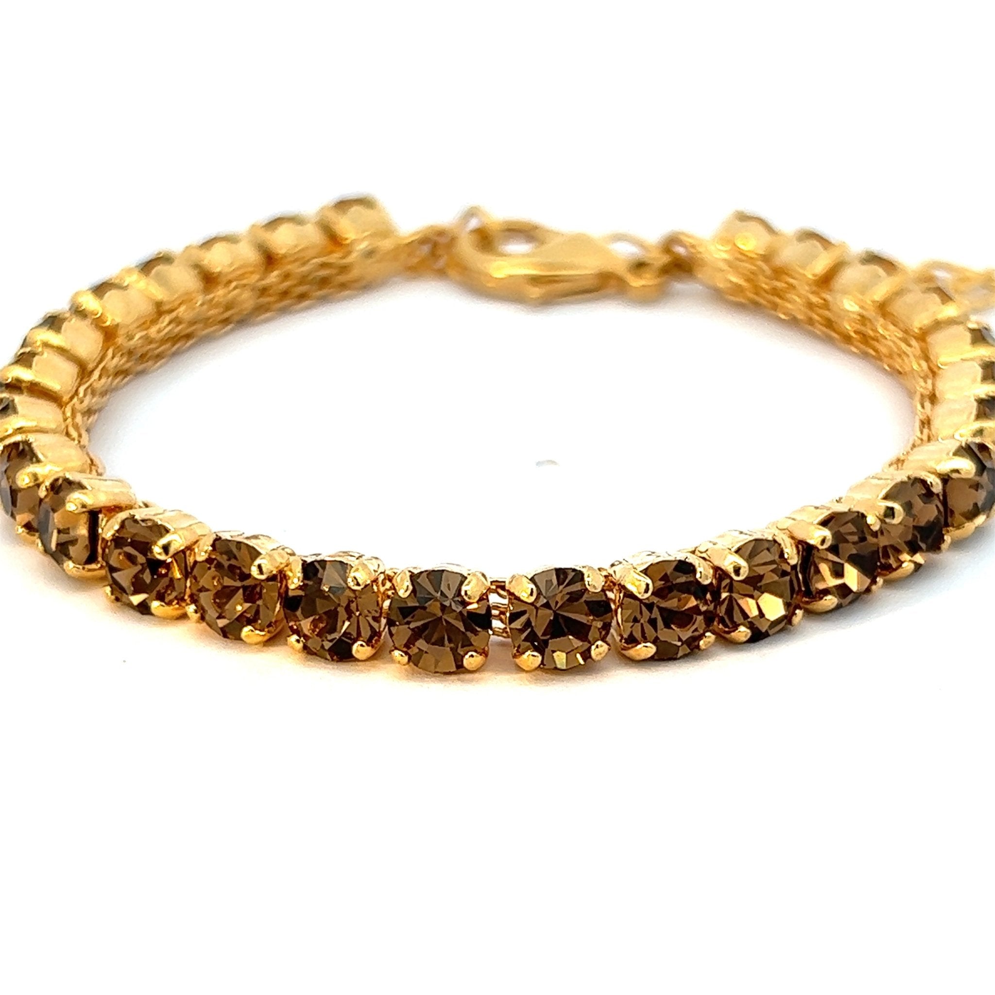 Pulsera Tenis Cristal Topacio Ahumado - Piedra de Toque