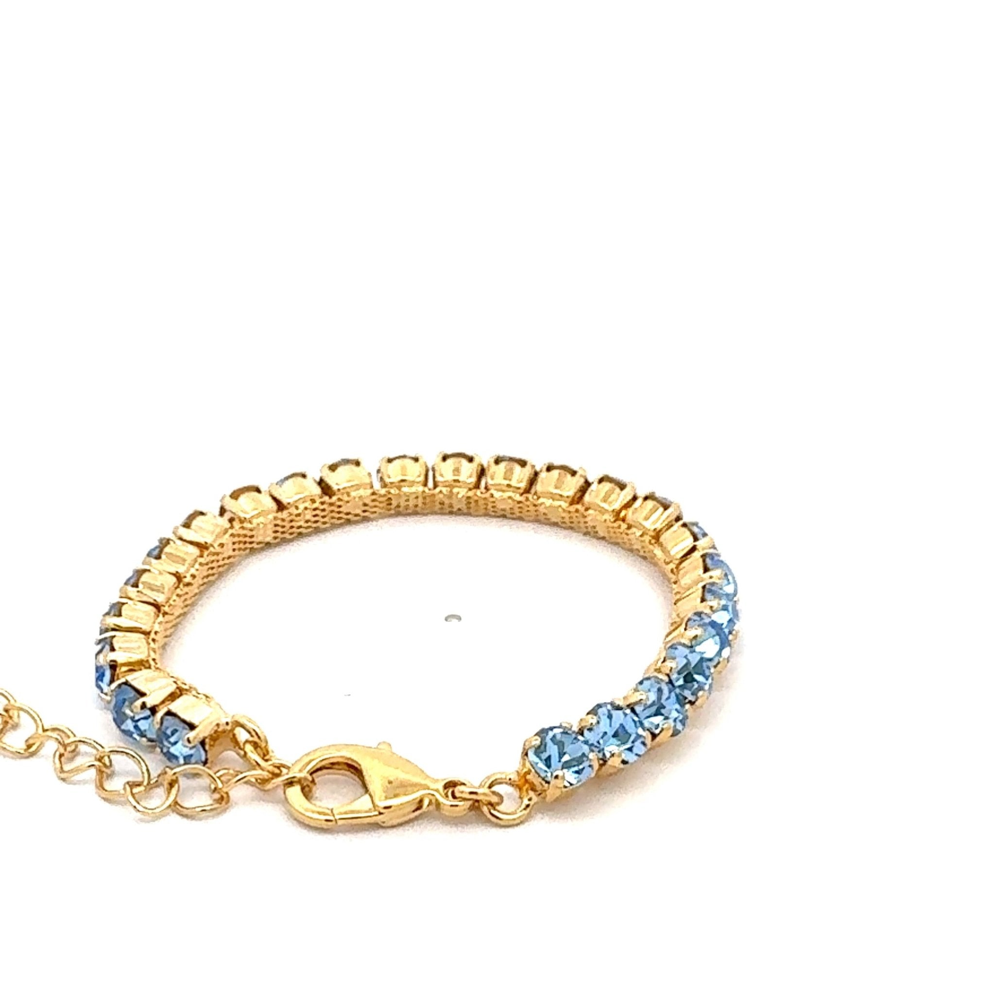 Pulsera Tenis Cristal Zafiro Claro - Piedra de Toque