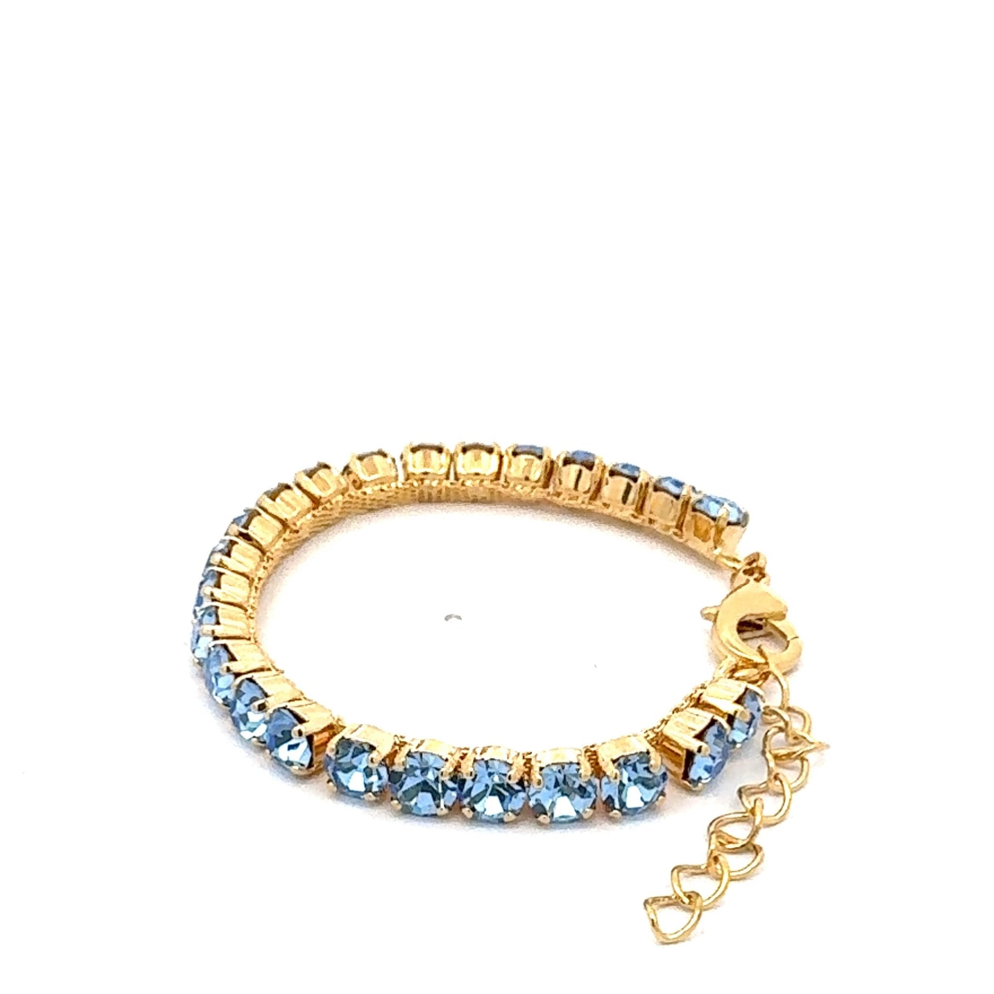 Pulsera Tenis Cristal Zafiro Claro - Piedra de Toque