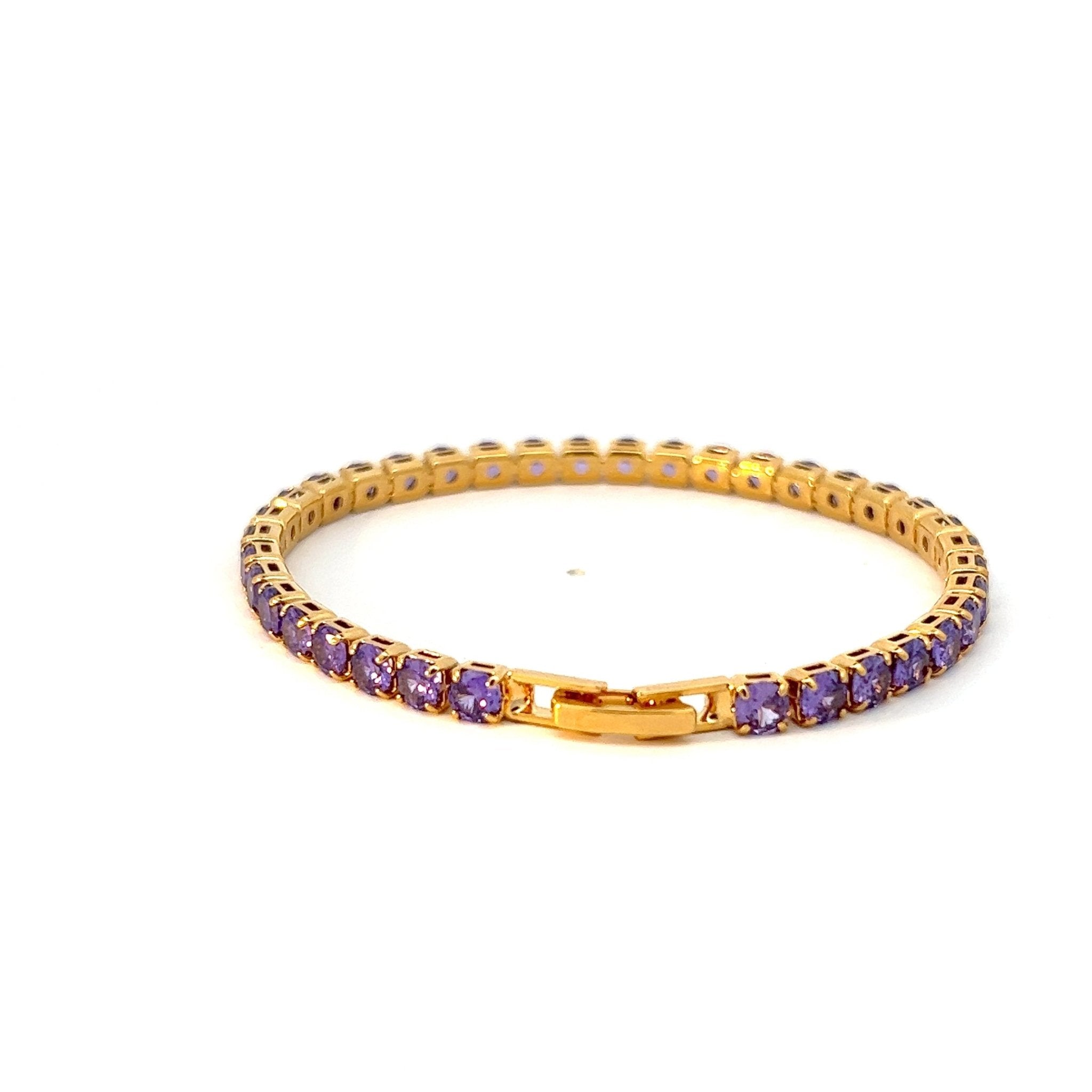 Pulsera Tenis Mediana Morada - Piedra de Toque