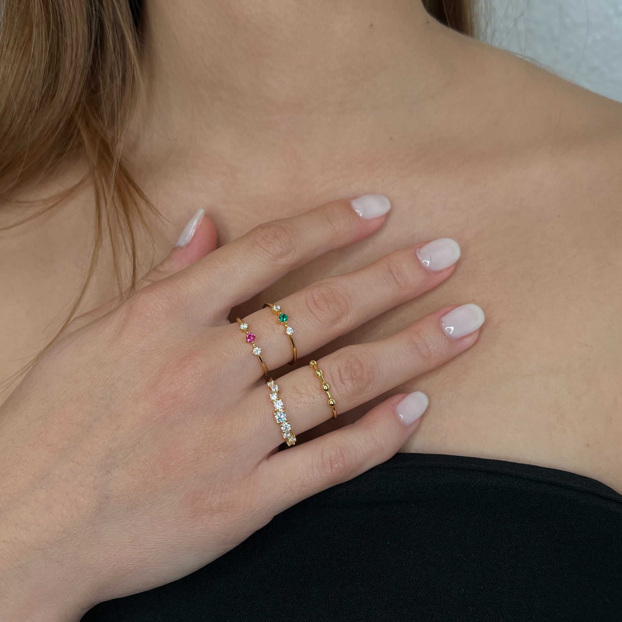 Sortija Bolitas Plata - Piedra de Toque