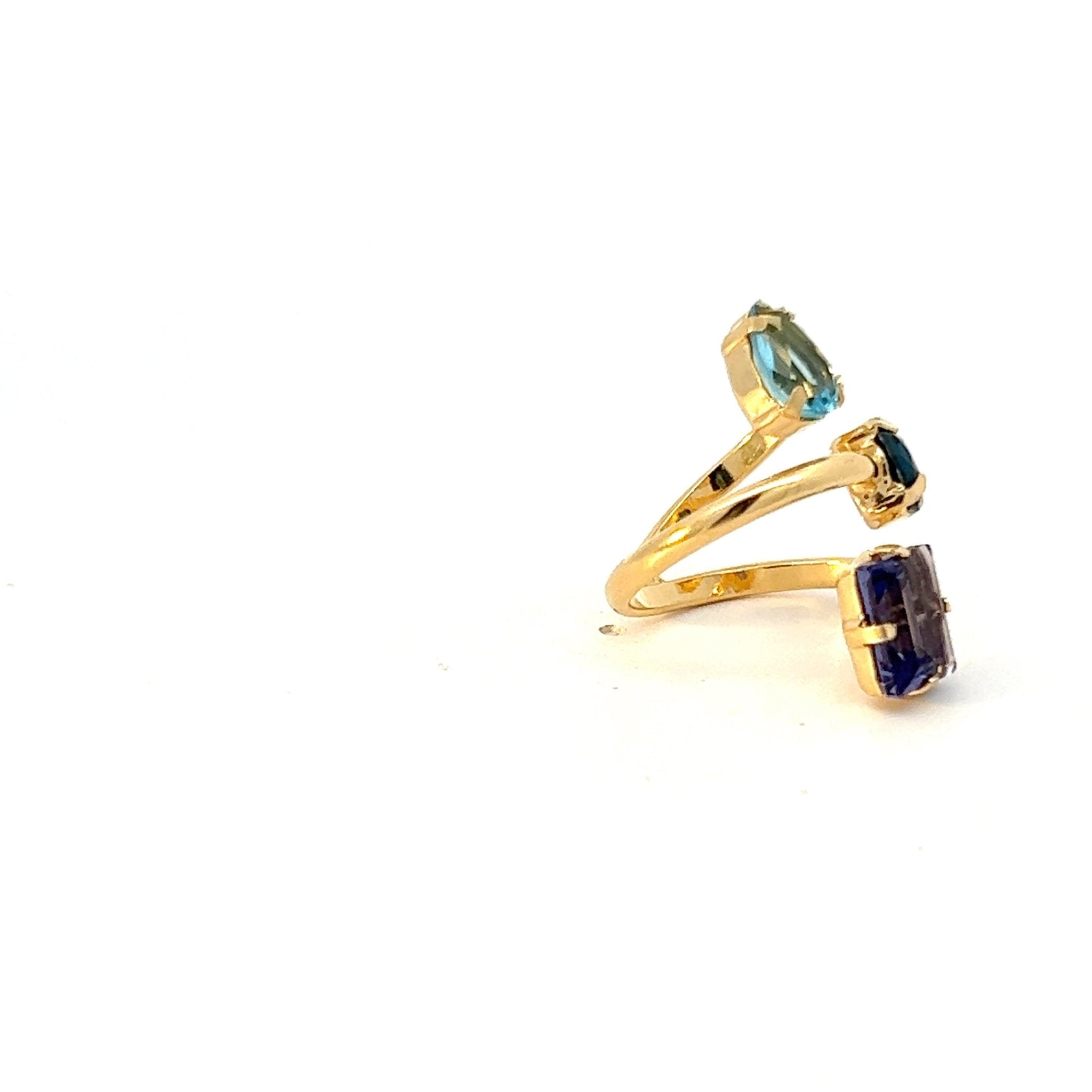 Sortija Morada y Azules - Piedra de Toque