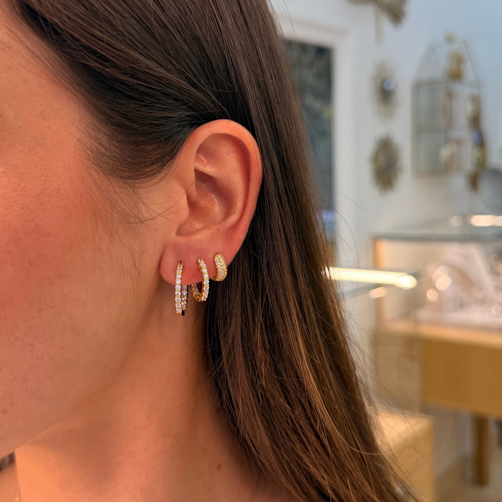 Aro Mini Pavé de Circonitas Oro - Piedra de Toque