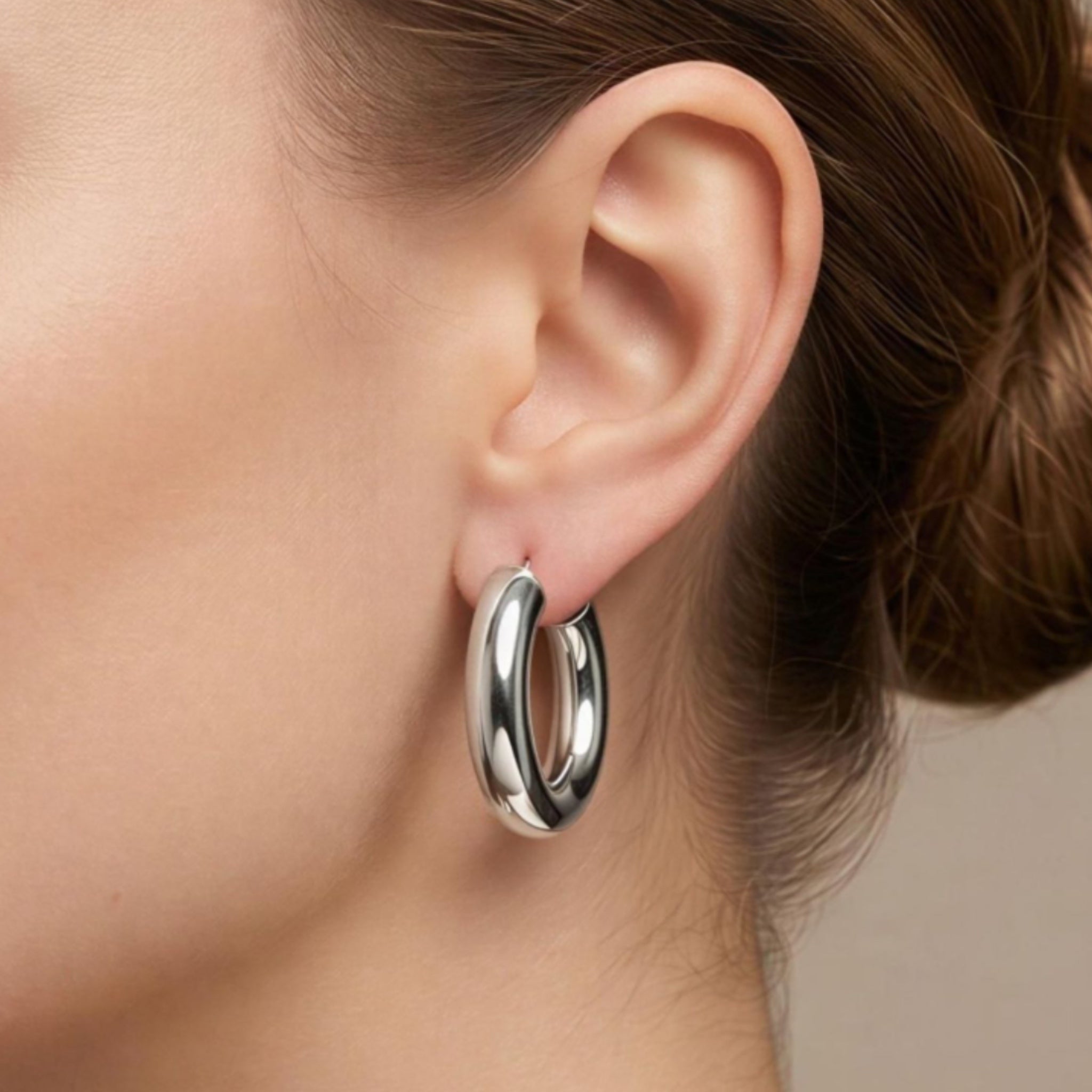 Aros Chunky Plata - Piedra de Toque