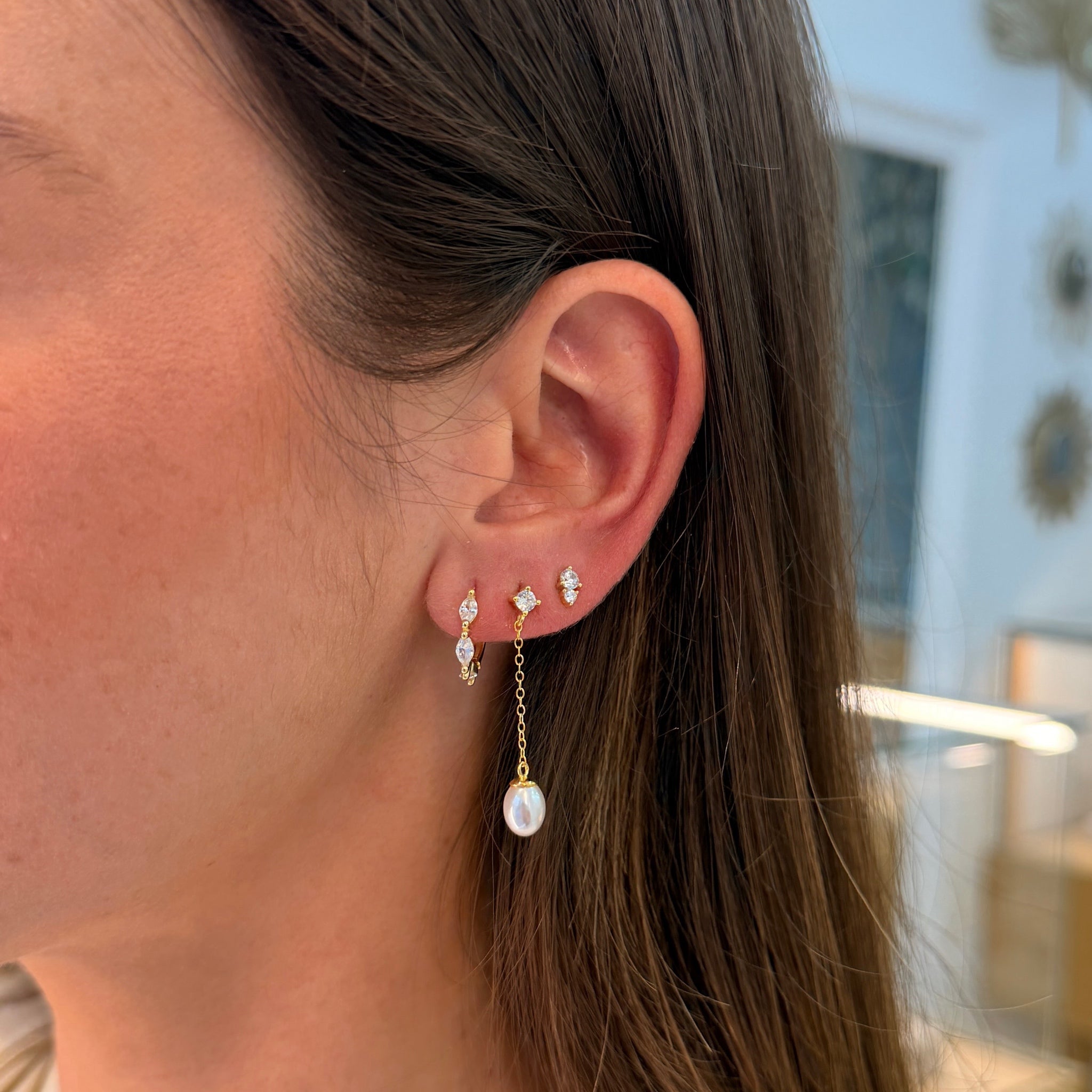 Aros con Tres Circonitas Marquese - Piedra de Toque