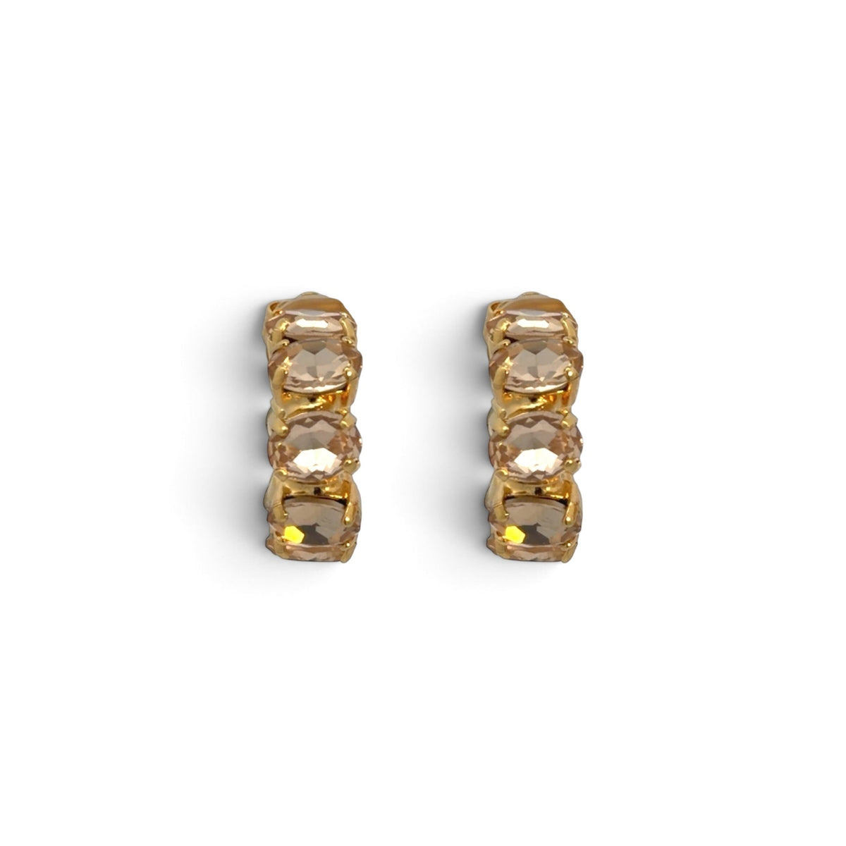 Aros Cristal Ovalado Champagne - Piedra de Toque