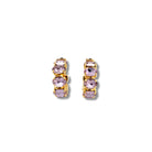 Aros Cristal Ovalado Violeta - Piedra de Toque