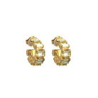 Aros Cristal Rectangular Amarillo Claro - Piedra de Toque