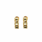 Aros Cristal Rectangular Amarillo Claro - Piedra de Toque