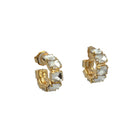 Aros Cristal Rectangular Cristal Oro - Piedra de Toque