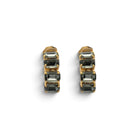 Aros Cristal Rectangular Diamante Negro - Piedra de Toque