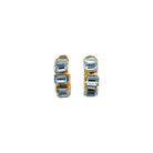 Aros Cristal Rectangular Zafiro Claro - Piedra de Toque