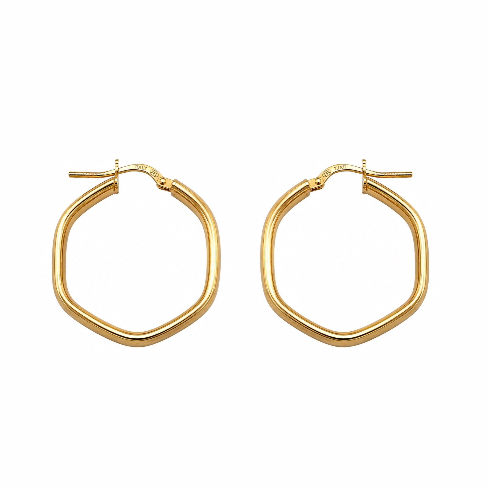 Aros Hexagonales Grandes Oro - Piedra de Toque