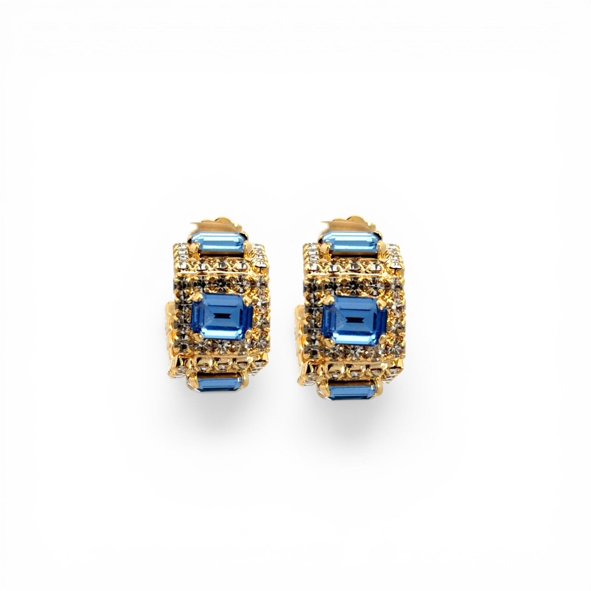 Aros Imperial Azul y Cristal - Piedra de Toque