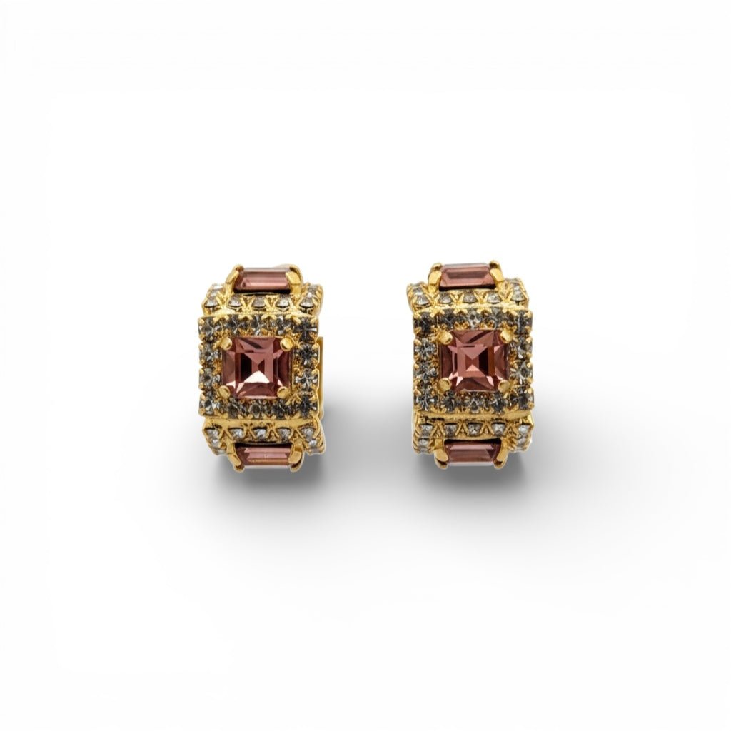 Aros Imperial Burdeos y Cristal - Piedra de Toque