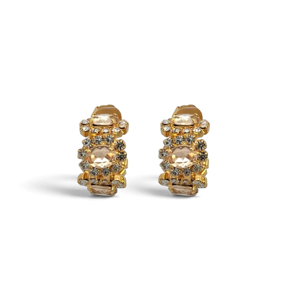 Aros Imperial Champagne y Cristal - Piedra de Toque