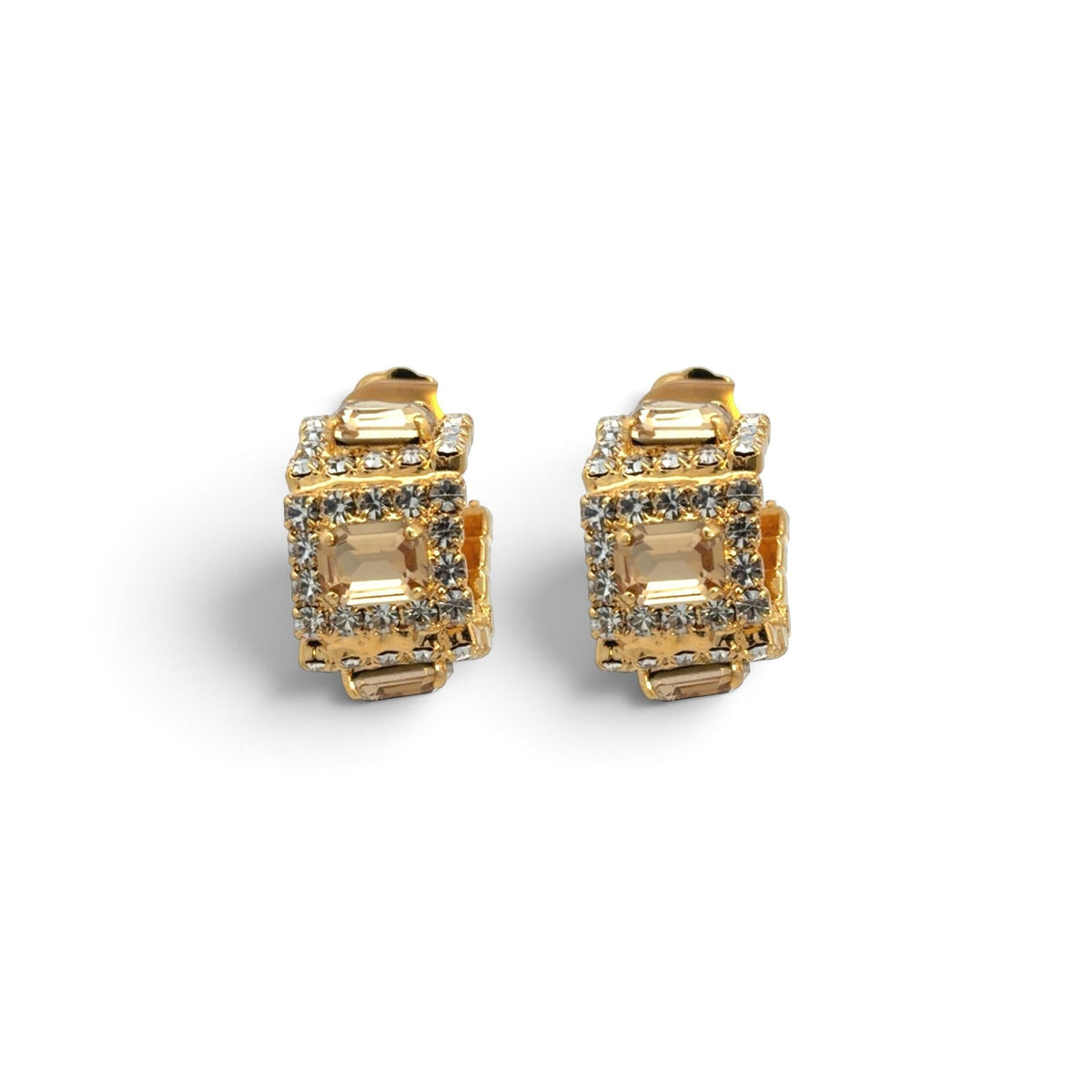 Aros Imperial Champagne y Cristal - Piedra de Toque